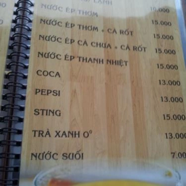 Thực đơn- Quán Ăn Bánh Canh Nấm An Nhiên - Lê Hồng Phong