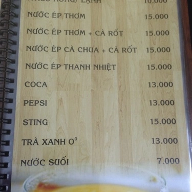 Thực đơn- Quán Ăn Bánh Canh Nấm An Nhiên - Lê Hồng Phong