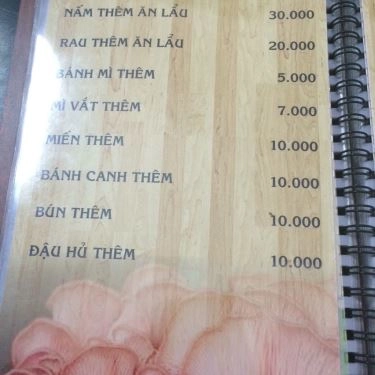 Thực đơn- Quán Ăn Bánh Canh Nấm An Nhiên - Lê Hồng Phong