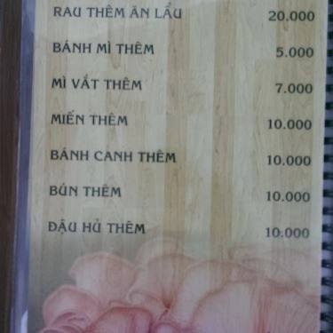 Thực đơn- Quán Ăn Bánh Canh Nấm An Nhiên - Nam Kỳ Khởi Nghĩa
