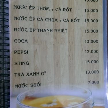 Thực đơn- Quán Ăn Bánh Canh Nấm An Nhiên - Nam Kỳ Khởi Nghĩa