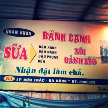 Thực đơn- Quán Ăn Bánh Canh Khoa