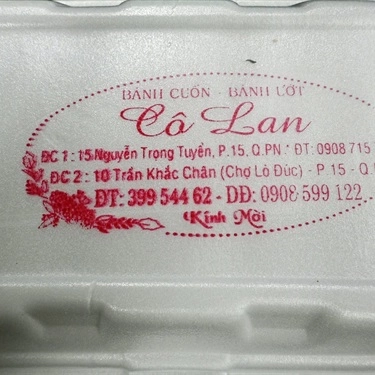 Tổng hợp- Quán Ăn Bánh Cuốn Bánh Ướt Cô Lan - Nguyễn Trọng Tuyển