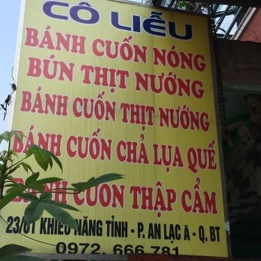 Thực đơn- Quán Ăn Cô Liễu - Bánh Cuốn Nóng, Bún Thịt Nướng & Bánh Cuốn Thập Cẩm