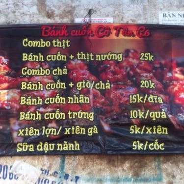 Thực đơn- Quán Ăn Bánh Cuốn Cô Tân