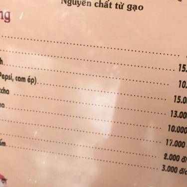 Thực đơn- Quán Ăn Bánh Cuốn Gia An - Huỳnh Thúc Kháng