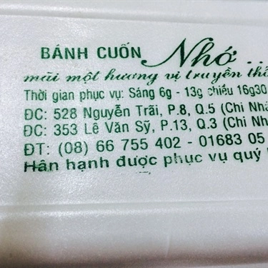 Tổng hợp- Quán Ăn Bánh Cuốn Nhớ - Lê Văn Sỹ