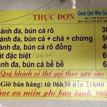 Tổng hợp- Quán Ăn Bánh Đa Canh Cá Rô