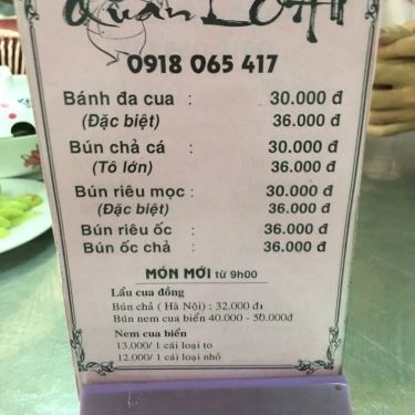 Thực đơn- Quán Ăn Bánh Đa Cua Hải Phòng & Lẩu Cua Đồng