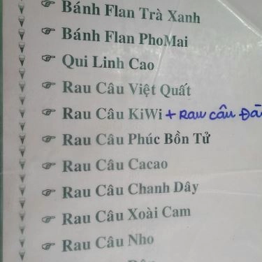 Thực đơn- Quán Ăn Ngọc Linh - Bánh Flan & Rau Câu