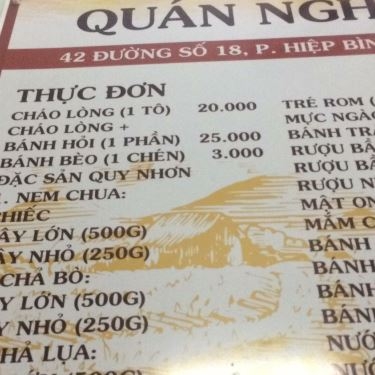 Thực đơn- Quán Ăn Nghĩa Bình - Bánh Hỏi & Cháo Lòng