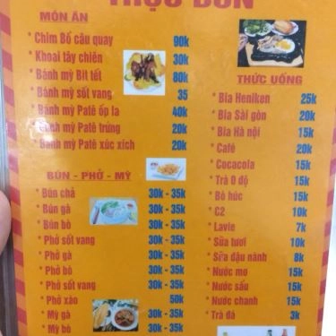 Thực đơn- Quán Ăn Bánh Mì Bít Tết Tuấn Minh