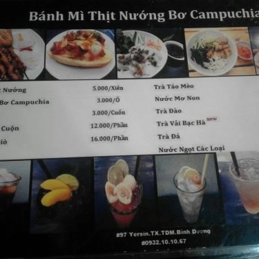 Thực đơn- Quán Ăn Bánh Mì Thịt Nướng Bơ Campuchia