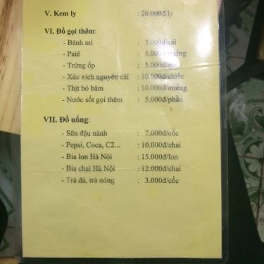 Thực đơn- Quán Ăn Bánh Mì Chảo Mario - Kim Giang