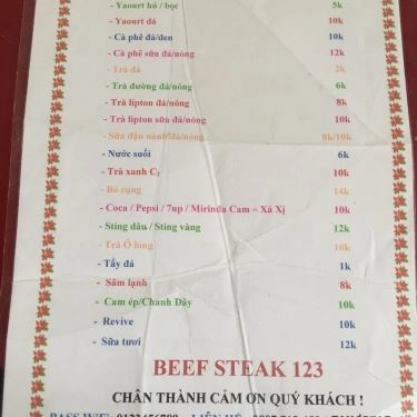 Thực đơn- Quán Ăn Bánh Mì Chảo - Nguyễn Văn Trỗi