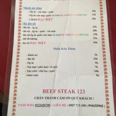Thực đơn- Quán Ăn Bánh Mì Chảo - Nguyễn Văn Trỗi