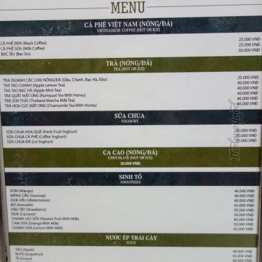 Thực đơn- Quán Ăn Bánh Mì Huế Ngọc Hiếu - Hòa Mã