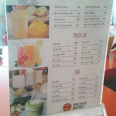 Thực đơn- Quán Ăn Bánh Mì Kẹp Chả Bò Booby - Trần Đại Nghĩa