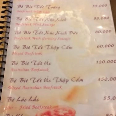 Thực đơn- Quán Ăn Bánh Mì Ngon - Lẩu Đuôi Bò