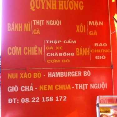 Thực đơn- Quán Ăn Bánh Mì Quỳnh Hương - Thống Nhất