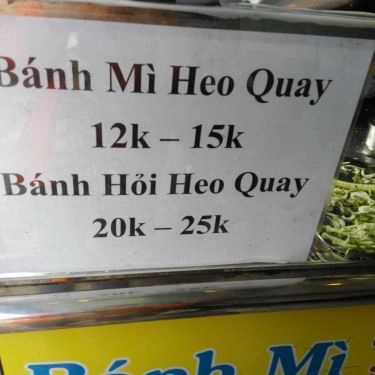Thực đơn- Quán Ăn Bánh Mì Tuyền Ký - Xuân Thủy