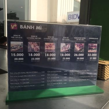 Thực đơn- Quán Ăn Bánh Mì V+ - Minh Khai