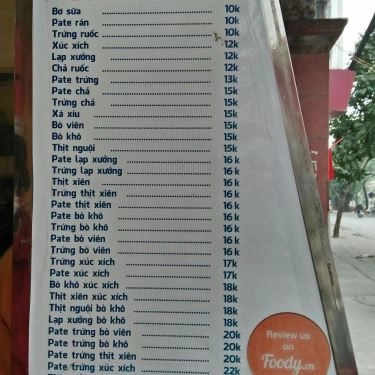 Thực đơn- Quán Ăn Bánh Sinh Nhật & Bánh Mì - Chùa Láng