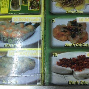 Thực đơn- Quán Ăn Bánh Tằm Bì 370 - Đặc Sản Bạc Liêu