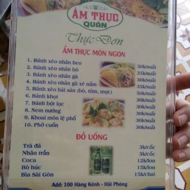 Thực đơn- Quán Ăn Ẩm Thực Quán - Bánh Xèo Nam Bộ