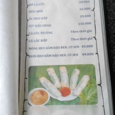 Thực đơn- Quán Ăn Bánh Xèo Ba Híu - Đường Số 12