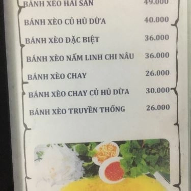 Thực đơn- Quán Ăn Bánh Xèo Ba Híu - Đường Số 12