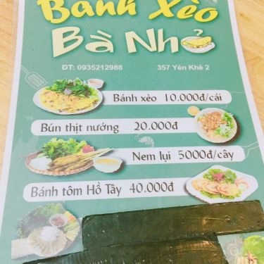 Thực đơn- Quán Ăn Bánh Xèo Bà Nhỏ - Yên Khê 2