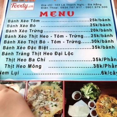 Thực đơn- Quán Ăn Bánh Xèo Bé Uyên - Đặc Sản Đại Lộc