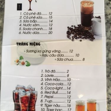Thực đơn- Quán Ăn Bánh Xèo Cô Nga