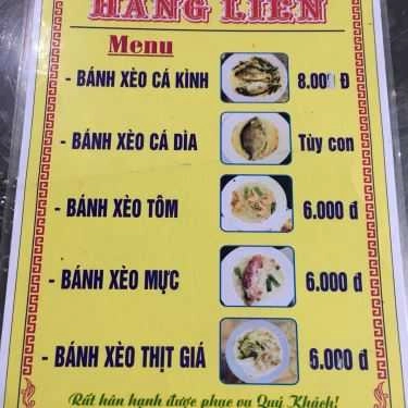 Thực đơn- Quán Ăn Bánh Xèo Làng Chuồn Hằng Liên