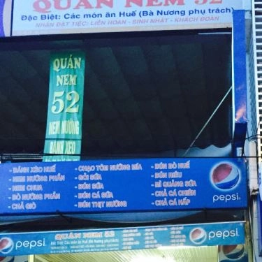 Thực đơn- Quán Ăn Quán Nem 52 - Lê Lợi