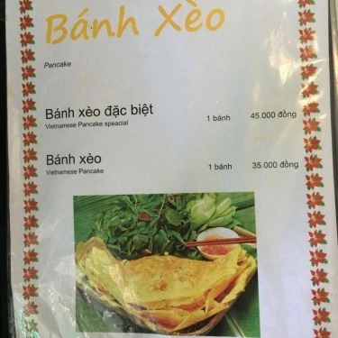 Thực đơn- Quán Ăn Bánh Xèo Minh Trang - Kha Vạn Cân
