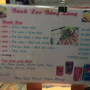 Thực đơn- Quán Ăn Bằng Lăng - Bánh Xèo Rau Rừng