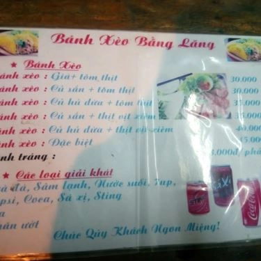 Thực đơn- Quán Ăn Bằng Lăng - Bánh Xèo Rau Rừng