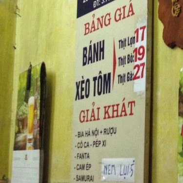 Thực đơn- Quán Ăn Bánh Xèo Tôn Đức Thắng