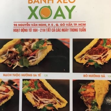 Thực đơn- Quán Ăn Bánh Xèo Xoay