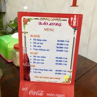 Thực đơn- Quán Ăn Bảo Long - Mì Vằn Thắn