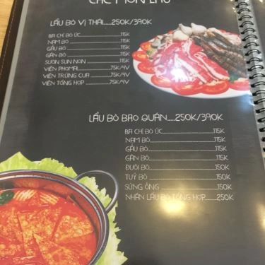 Thực đơn- Quán Ăn Bao Quán - Ẩm Thực Việt