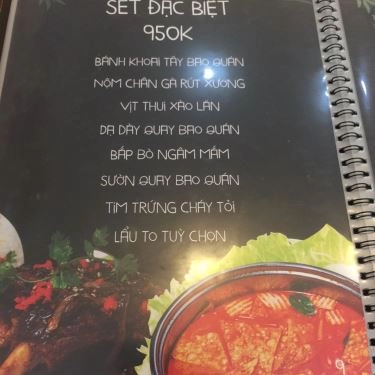 Thực đơn- Quán Ăn Bao Quán - Ẩm Thực Việt