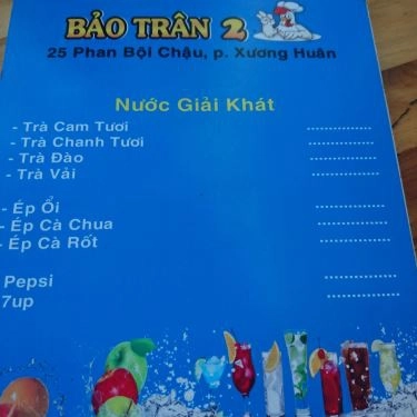 Thực đơn- Quán Ăn Bảo Trân - Cơm Gà Xối Mỡ