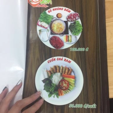 Thực đơn- Quán Ăn Cuốn & Nhúng - Bánh Tráng Cuốn Thịt Heo & Bò Nhúng Dấm - Nguyễn Văn Lộc