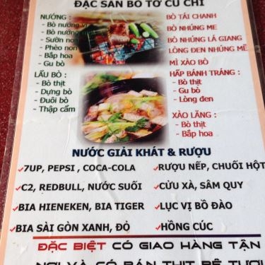 Thực đơn- Quán Ăn Bảy Biệm - Bò Tơ