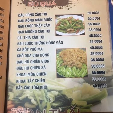Thực đơn- Quán Ăn An Thái BBQ
