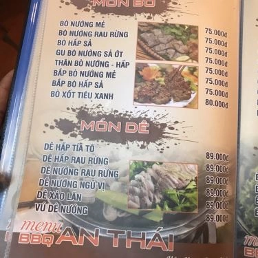 Thực đơn- Quán Ăn An Thái BBQ