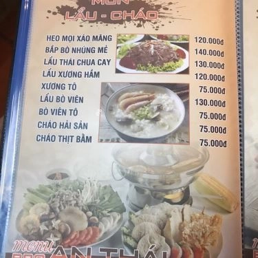 Thực đơn- Quán Ăn An Thái BBQ
